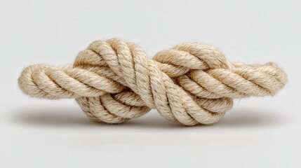 Cotton rope knot decor isolated on white background