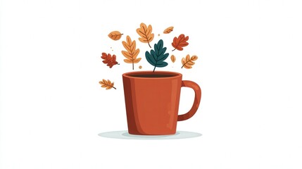 Cozy fall mug icon isolated on white background