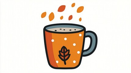 Cozy fall mug icon isolated on white background