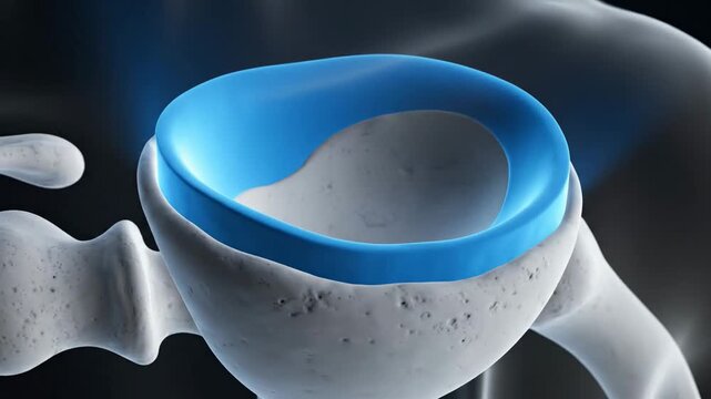 Animated 3D medical illustration of the shoulder joint glenoid labrum