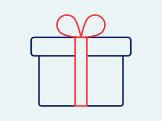 Gift icon. Shopping mall outline icon. Simple vector illustration in modern thin line style.