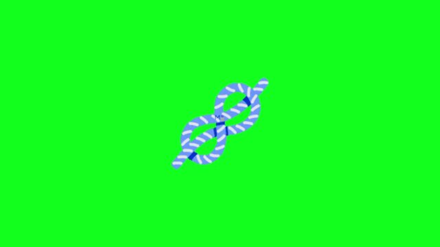 Blue rope on green background