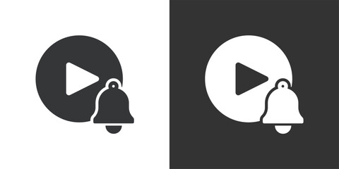 Video Notification icon. Solid glyph series icon