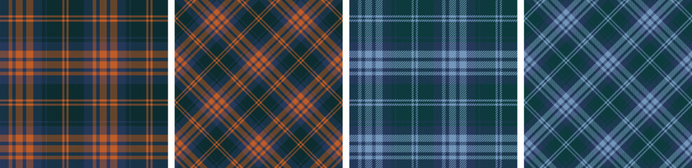 plaid and tartan pattern set.checkered fabric texture background.