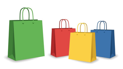 Colorful Shopping Bags Illustration for Retail, Marketing, and E-commerce Themes