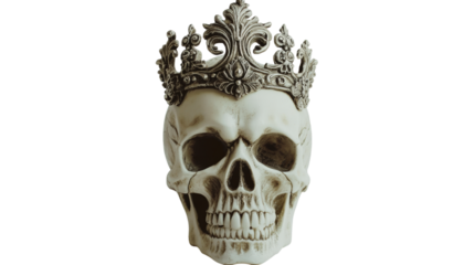A skull with a crown on top of it