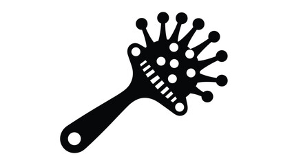 A black silhouette icon of a professional hair diffuser attachment for a blow dryer, used for styling curly hair in a salon.