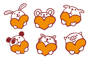 イラスト素材・可愛い動物のアイコンセット