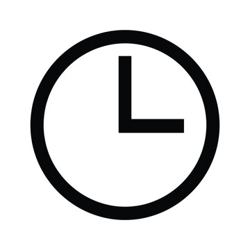 Clock face showing 9 o clock on a white background