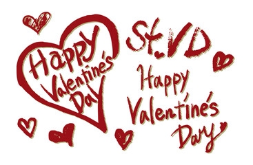 イラストの素材・バレンタインデーの手書き文字のセット