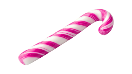 A pink and white striped candy cane