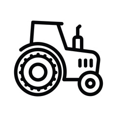 Simple black tractor icon on white background