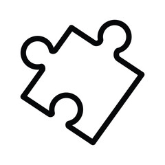 Simple puzzle piece icon on white background