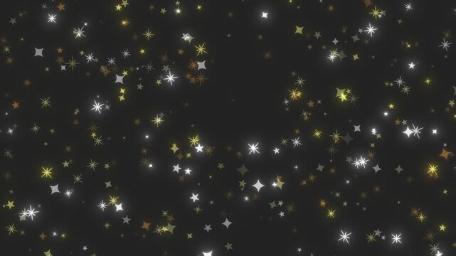 宇宙空間で瞬く金色の星々