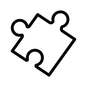 Simple puzzle piece icon on white background