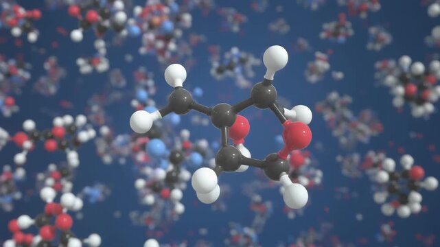 Dynamic 3D rendering of complex molecular structures and atomic bonds illustrating advanced concepts in chemistry and scientific research. A detailed view of a microscopic world.