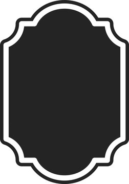 Simple Minimalist Silhouette Frame Vector Set. Basic Shapes Border Illustration