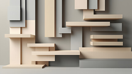 minimalist layered beige-gray abstract background with corporate depth