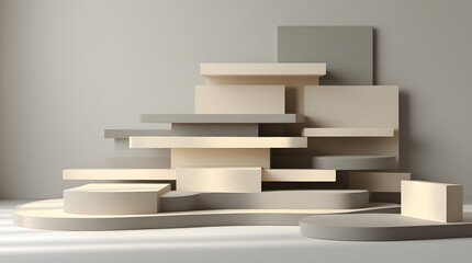 minimalist layered beige-gray abstract background with corporate depth