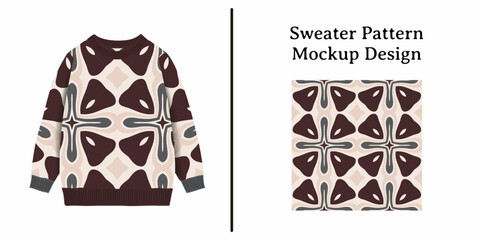 Stunning sweater pattern design with modern abstract geometric shapes