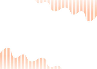 背景　ボーダー柄の波線の枠　グラデーション　オレンジ