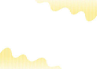 背景　ボーダー柄の波線の枠　グラデーション　黄色