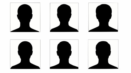 Six Silhouette Headshots for Identification Purposes.