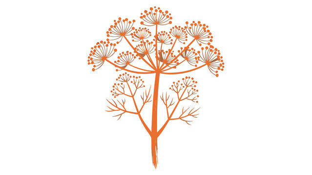 Orange Dill Flower Silhouette Icon