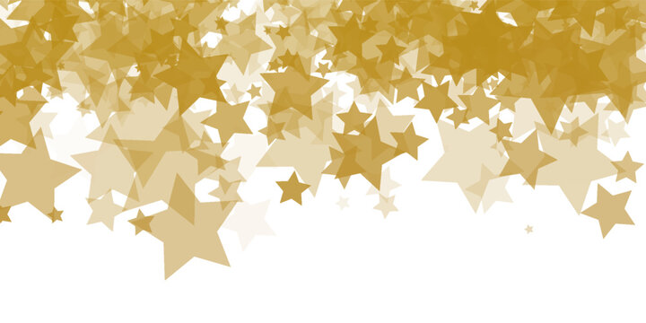 Gold star confetti seamless pattern. Golden glitter sparkle repeated background. Yellow sparks repeated wallpaper. Vector celebration Christmas, New Year, wedding or birthday party decoration backdrop