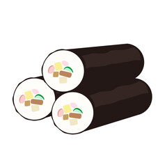 恵方巻のイラスト（節分・日本の行事）