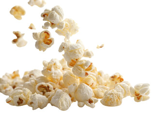 Obraz premium Popcorn snack food kernel butter salt white crispy popcorn snack food kernel butter salt white crispy pile falling motion capture detail
