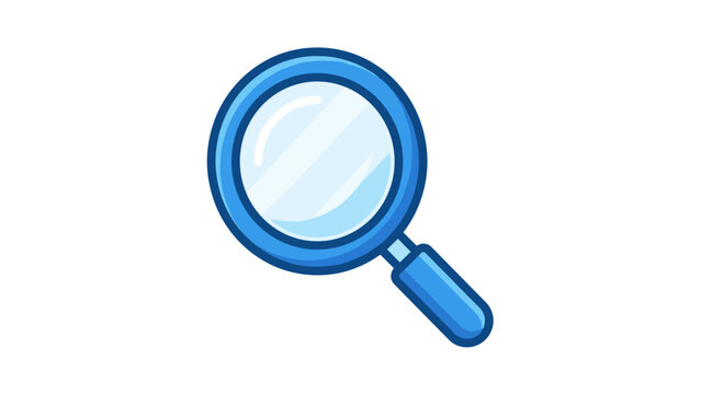 Blue magnifying glass icon for search or zoom concept