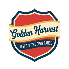 Golden Harvest Logo Badge Design Element.