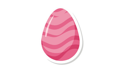 Pink Easter Egg with Wavy Stripes - Vector Graphic