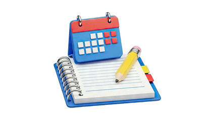 Calendar, Notebook, and Pencil: Planning and Organization Concept