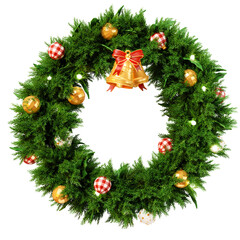 3D Christmas Wreath with Festive Decorations 