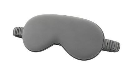 Grey sleep mask for blocking out light while sleeping isolated on transparent background
