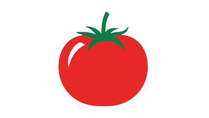 Red Tomato Icon: Simple, Bold, Isolated Vector Graphic