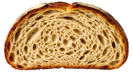 Sourdough bread slice transparent background cutout png