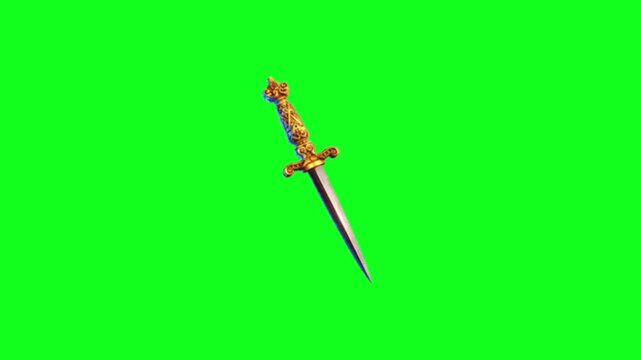 Dagger on green screen