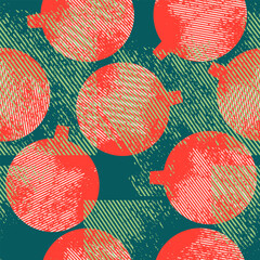 Christmas grunge balls. Seamless background