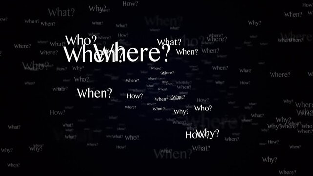 ANY QUESTION Keywords, Five Ws, Animation, Loop
