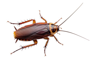 Cockroach close up transparent background cutout png
