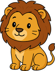Cute lion cartoon illustration