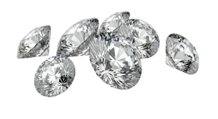 Collection of diamonds transparent background cutout png