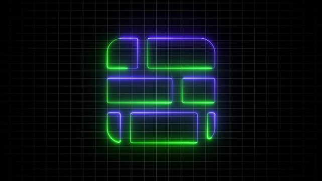 Neon brick 4k video. technology, light, 