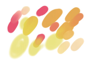 オレンジや黄色の元気なカラフルなドットの抽象的な背景