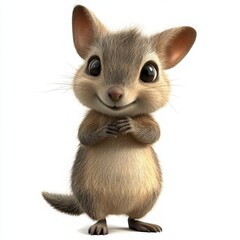 Adorable fluffy mouse with big eyes and cute smile, perfect for children's books, educational materials, and heartwarming greeting cards