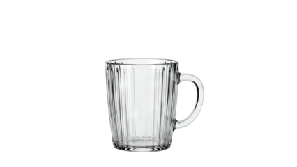Clear Glass Mug Isolated on White Background