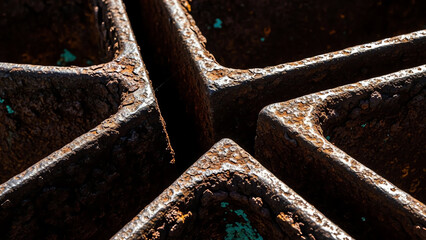 Rusted Metal Grid Close Up